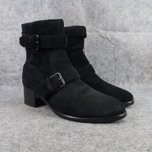 Pour la Victoire Shoes Womens 8 Boots Fashion Classic Leather Black Buckle Strap